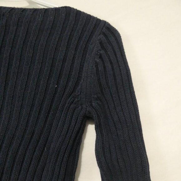 VTG POLO JEANS CO. Ralph Lauren | small | Navy Ribbed Patriotic USA Flag Sweater - Picture 13 of 16